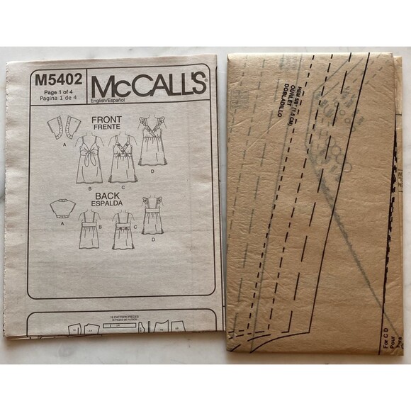 McCall's Pattern M5402 Womens Shrug & Tops 6 Styles Sizes 18W-20W-22W-24W Uncut - Picture 5 of 5